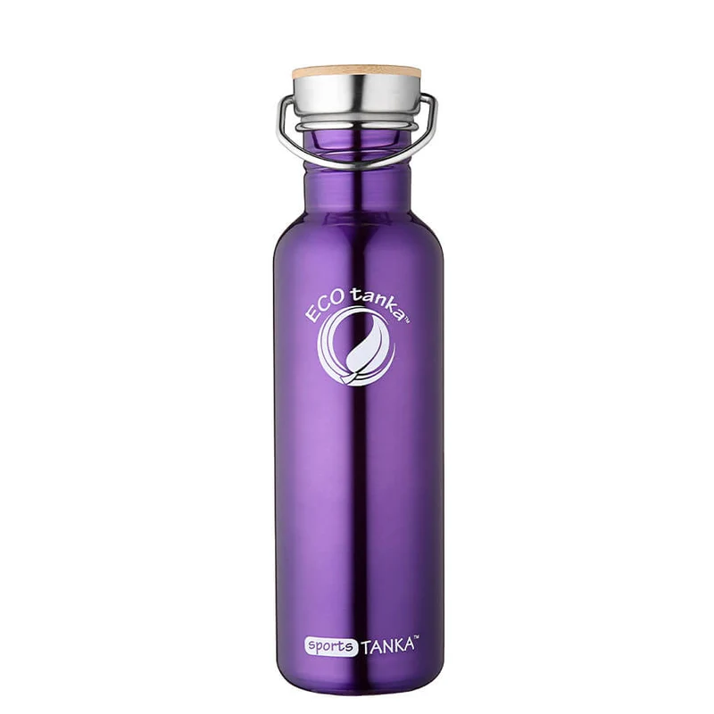 0,8l sportsTANKA™ Edelstahl Trinkflasche mit Edelstahl-Bambus-Verschluss