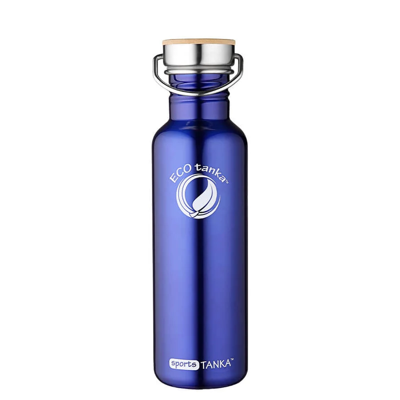 0,8l sportsTANKA™ Edelstahl Trinkflasche mit Edelstahl-Bambus-Verschluss