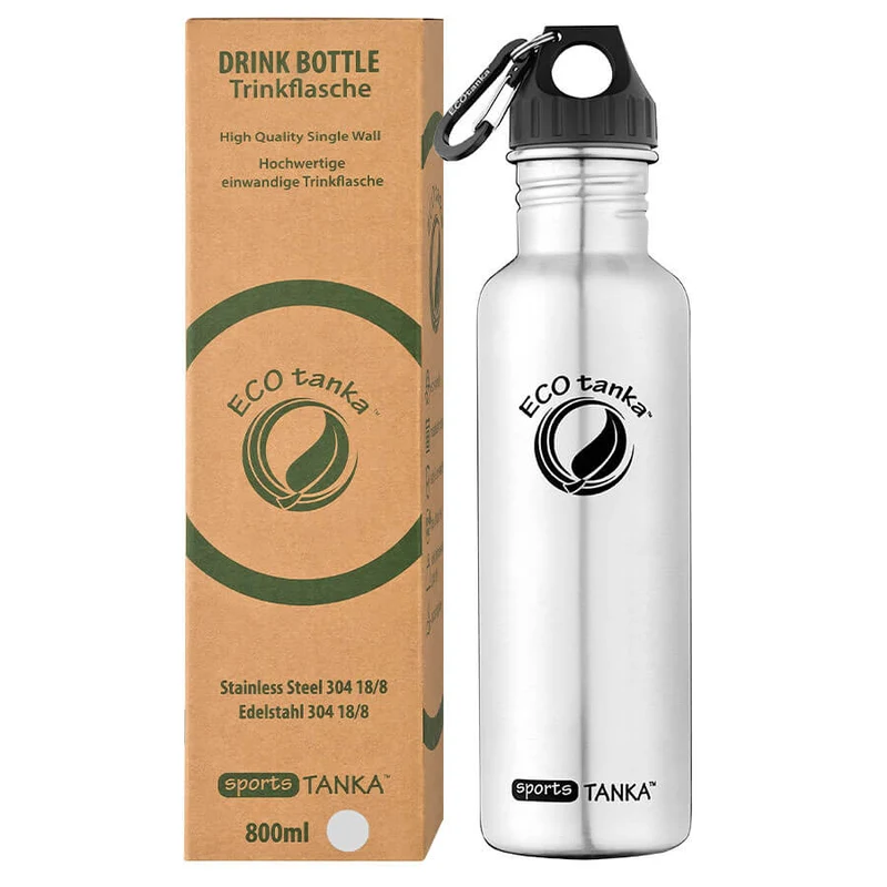 0,8l sportsTANKA™ Edelstahl Trinkflasche mit Poly-Loop-Verschluss