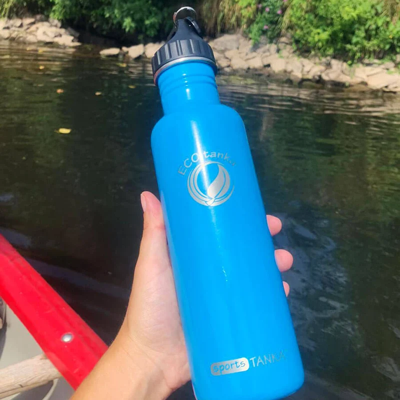0,8l sportsTANKA™ Edelstahl Trinkflasche mit Poly-Loop-Verschluss