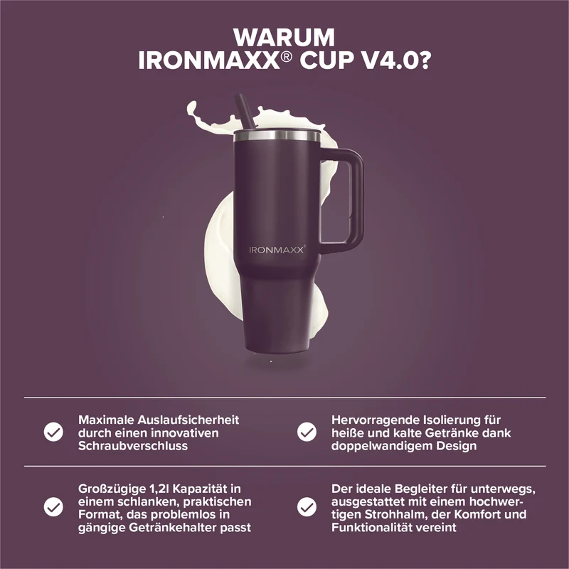 IronMaxx Cup V4.0 (1200ml) - Liquid Cherry