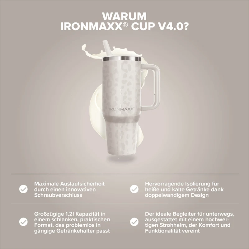 IronMaxx Cup V4.0 (1200ml) - Leo-Style Ivory