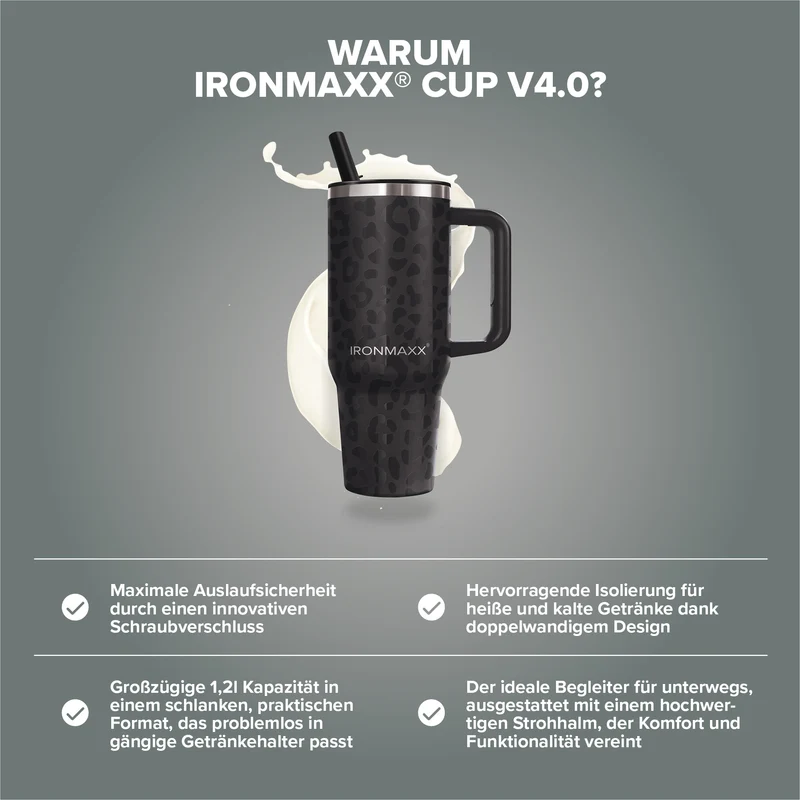 IronMaxx Cup V4.0 (1200ml) - Leo-Style Black
