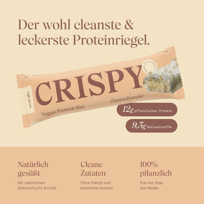 CRISPY veganer Proteinriegel - Zimtschnecke (12er Pack)