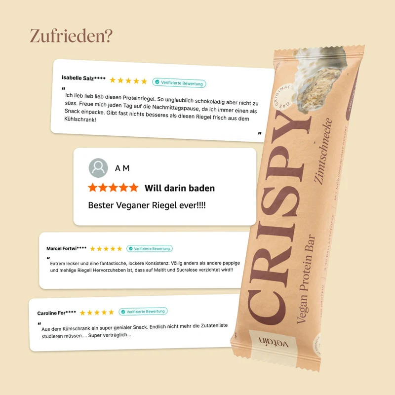 CRISPY veganer Proteinriegel - Zimtschnecke (12er Pack)