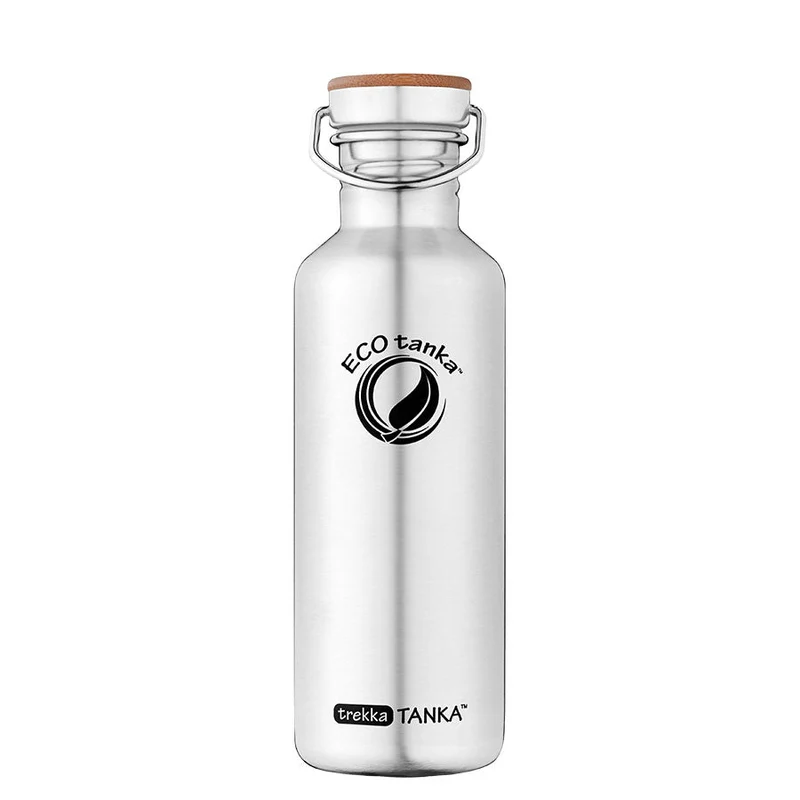 1,0l trekkaTANKA™ Edelstahl Trinkflasche mit Edelstahl-Bambus-Verschluss