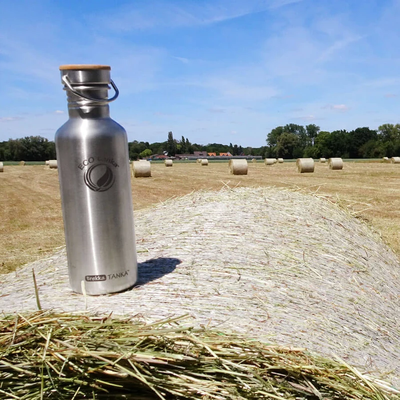 1,0l trekkaTANKA™ Edelstahl Trinkflasche mit Edelstahl-Bambus-Verschluss