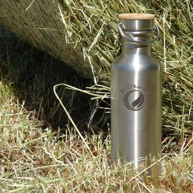 1,0l trekkaTANKA™ Edelstahl Trinkflasche mit Edelstahl-Bambus-Verschluss