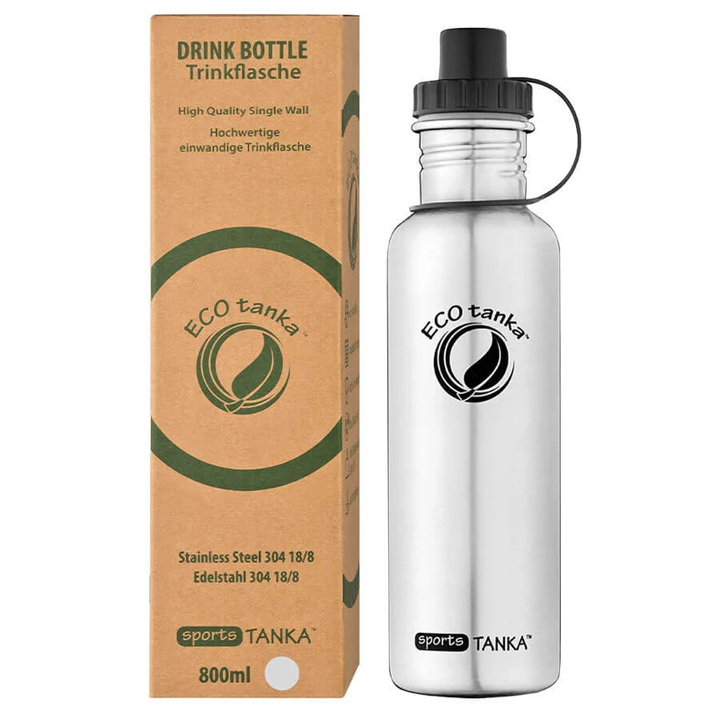 0,8l sportsTANKA™ Edelstahl Trinkflasche mit Sport-Verschluss