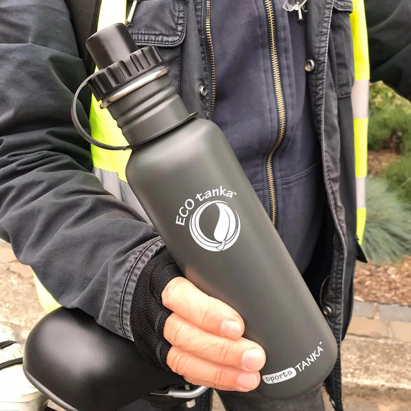 0,8l sportsTANKA™ Edelstahl Trinkflasche mit Sport-Verschluss