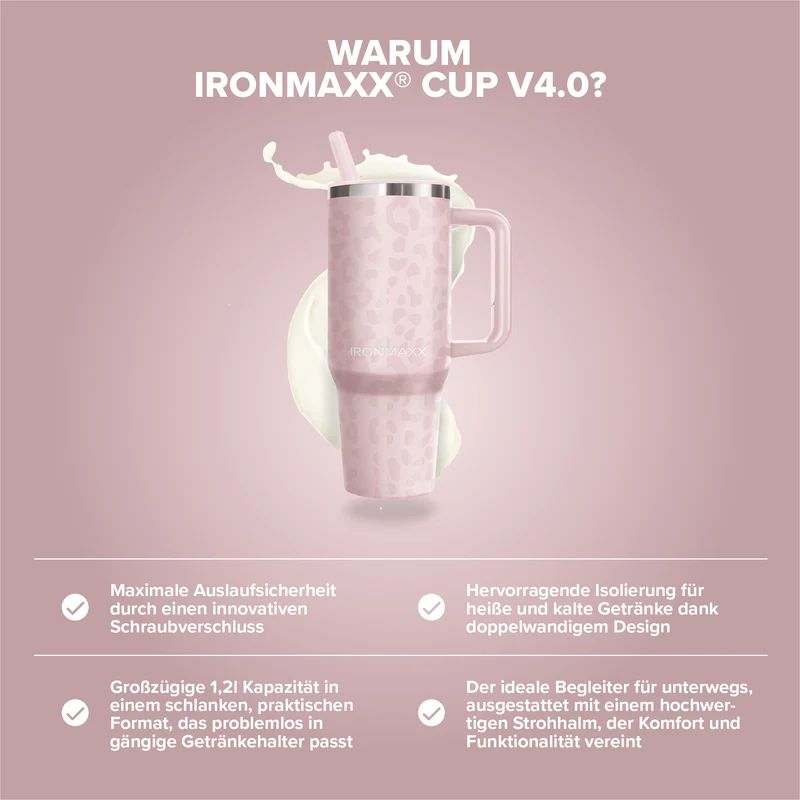 IronMaxx Cup V4.0 (1200ml) - Leo-Style Rose