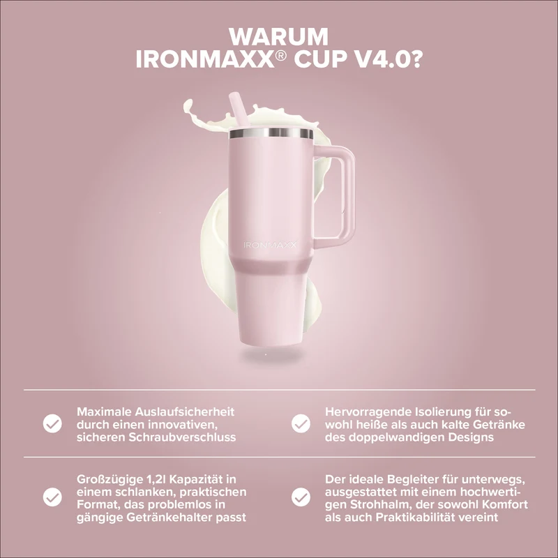IronMaxx Cup V4.0 (1200ml) - Rose