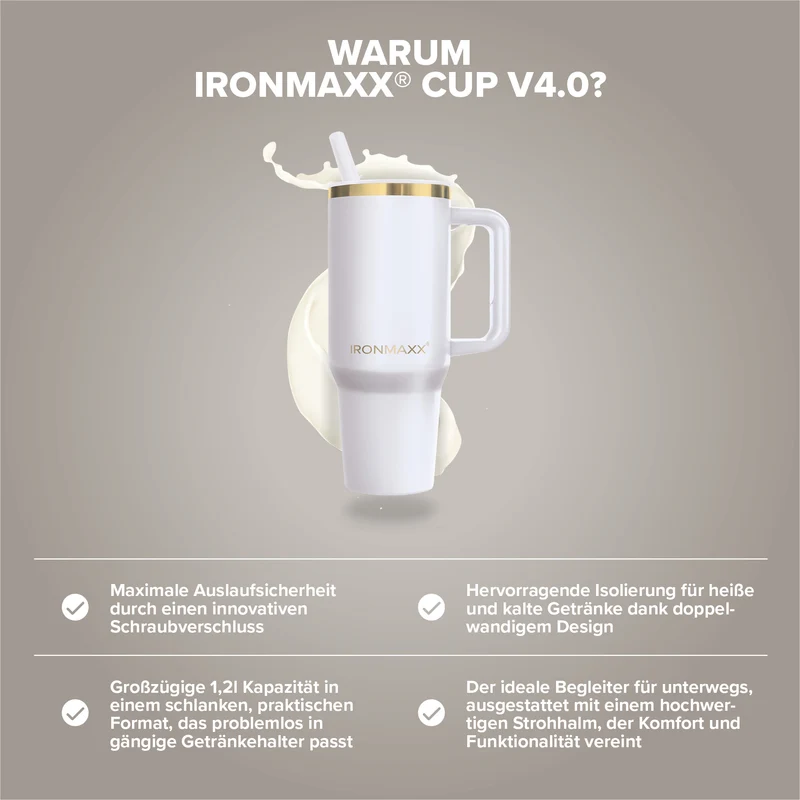 IronMaxx Cup V4.0 (1200ml) - Whey White