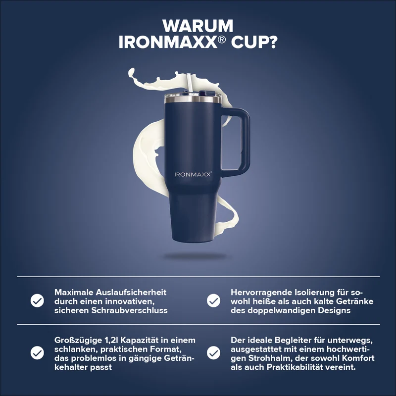 IronMaxx Cup V3.0 (1200ml) - Navy Blue