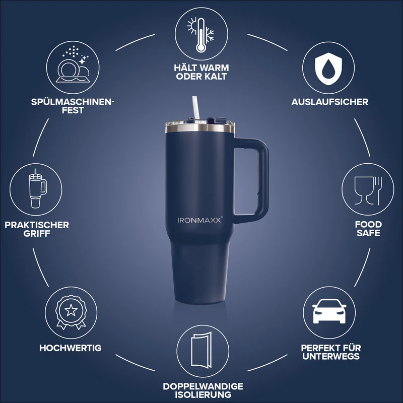 IronMaxx Cup V3.0 (1200ml) - Navy Blue