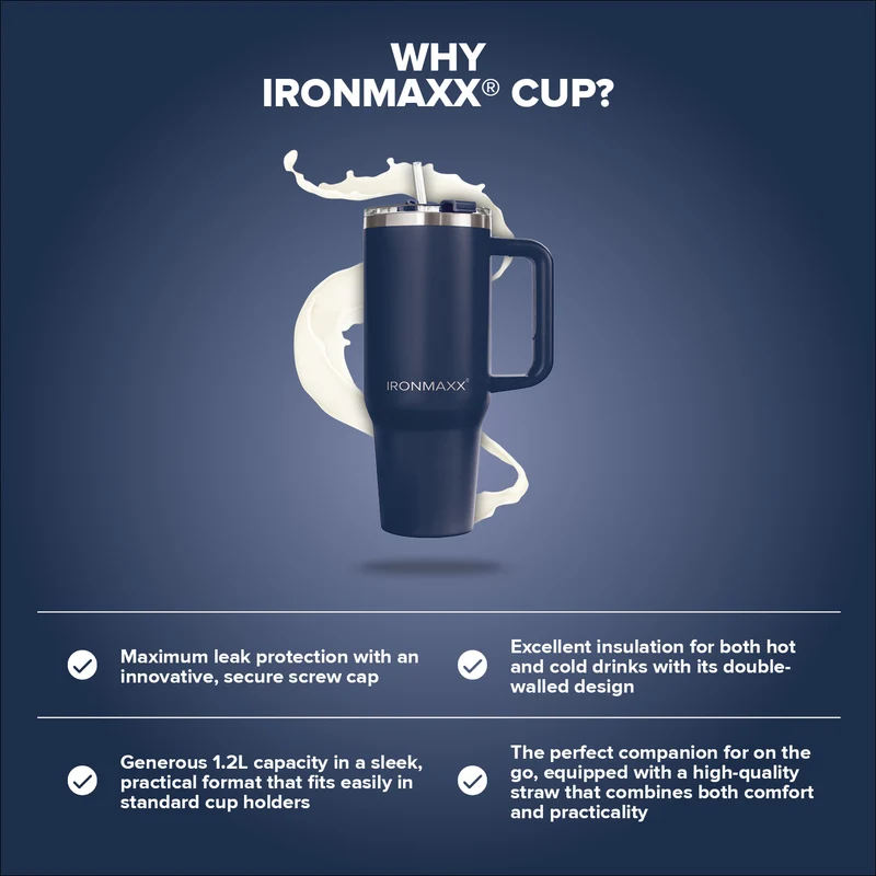 IronMaxx Cup V3.0 (1200ml) - Navy Blue