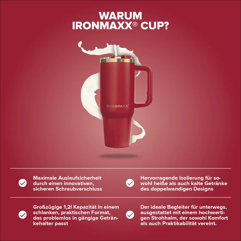 IronMaxx Cup V3.0 (1200ml) - Ruby Red