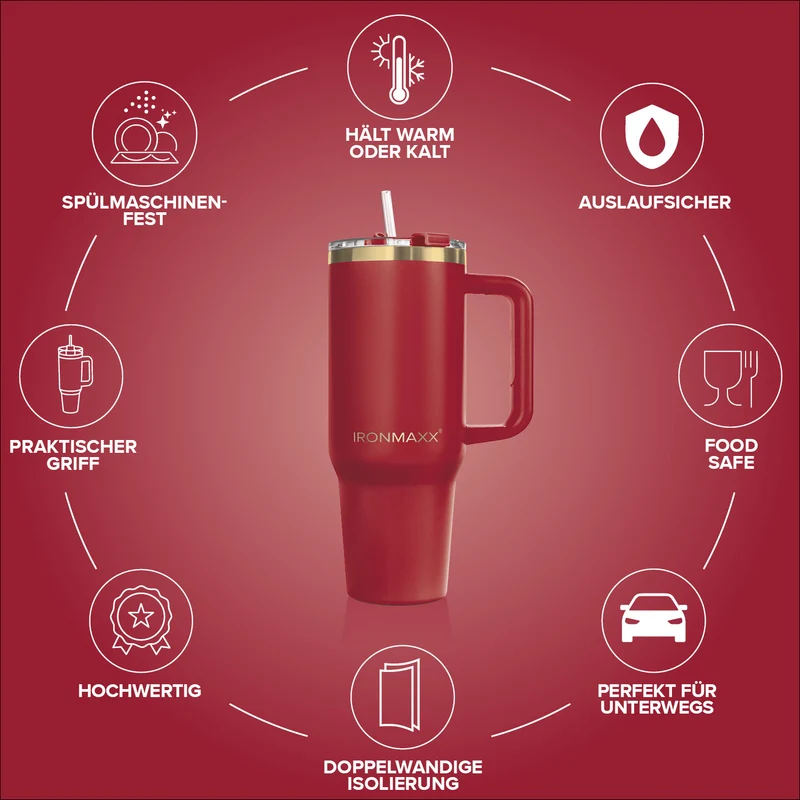 IronMaxx Cup V3.0 (1200ml) - Ruby Red