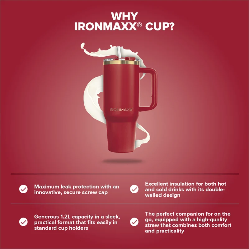 IronMaxx Cup V3.0 (1200ml) - Ruby Red