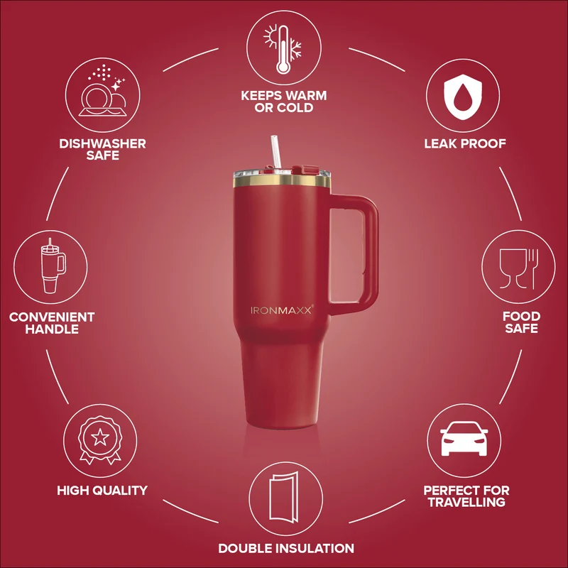 IronMaxx Cup V3.0 (1200ml) - Ruby Red