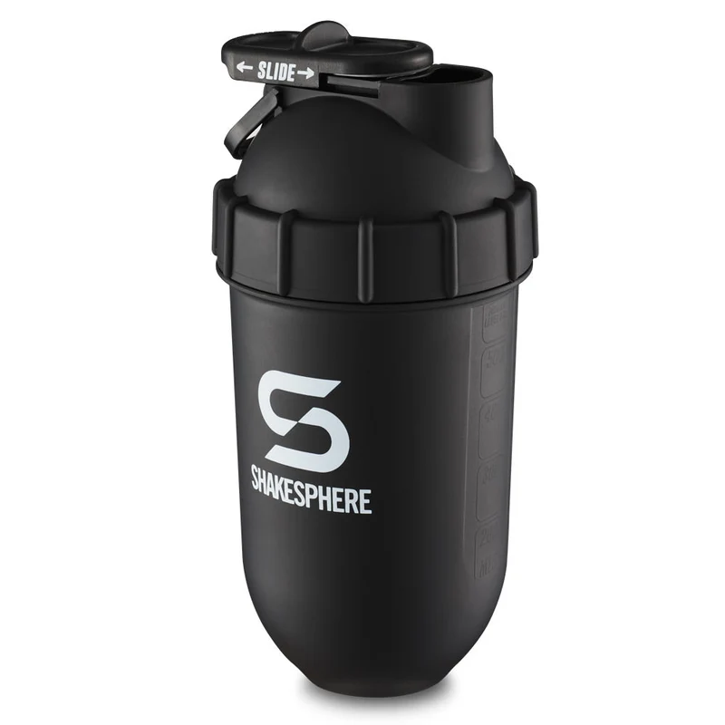 Protein shaker bottle 700mls "Tumbler Original" Matte Black/White Logo