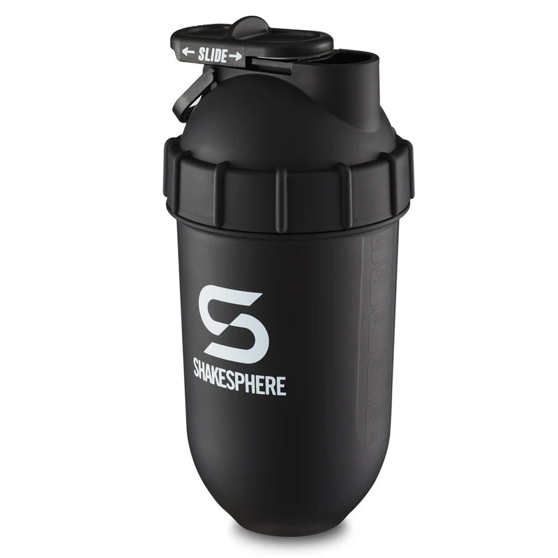 Protein shaker bottle 700mls "Tumbler Original" Matte Black/White Logo