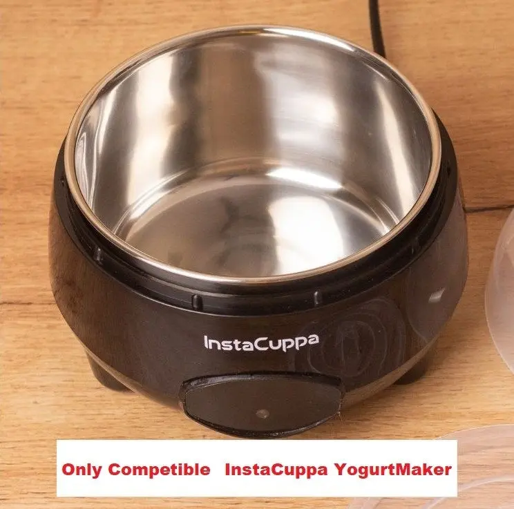 InstaCuppa Yogurt Maker Spare Stainless Steel Bowl with Lid, 1 Liter - (Only The 1000 ML Steel Bowl and Lid)