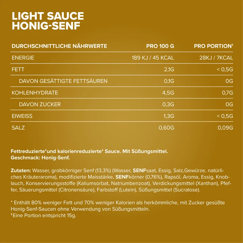 Light Sauce (285ml) - Honey Mustard