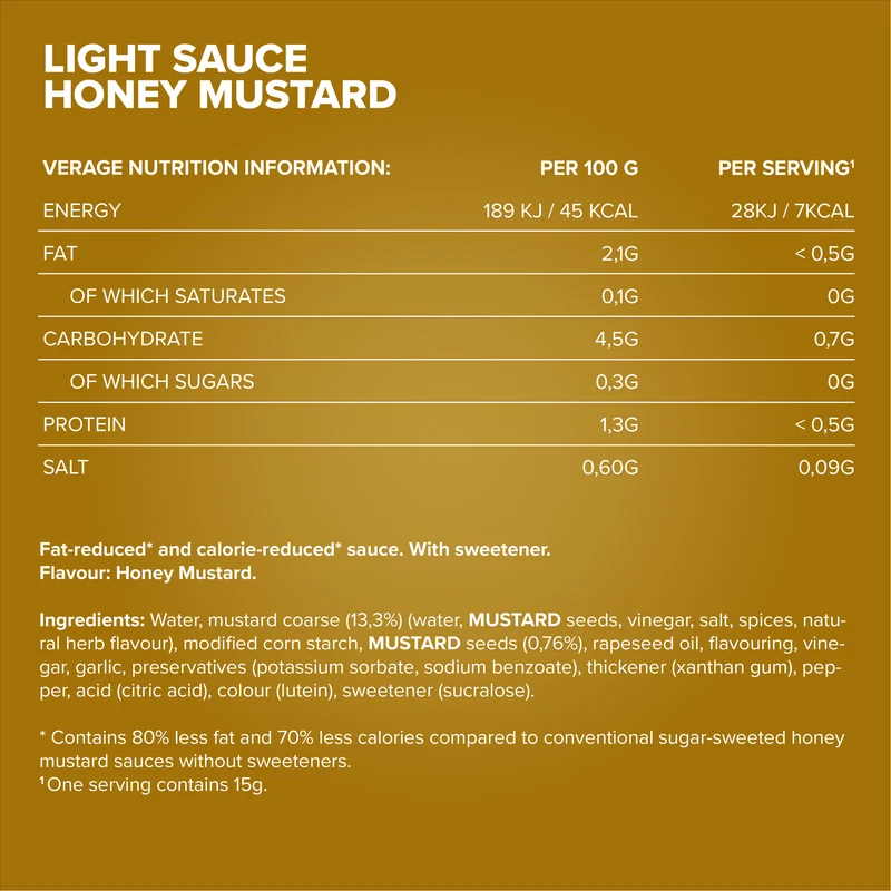 Light Sauce (285ml) - Honey Mustard