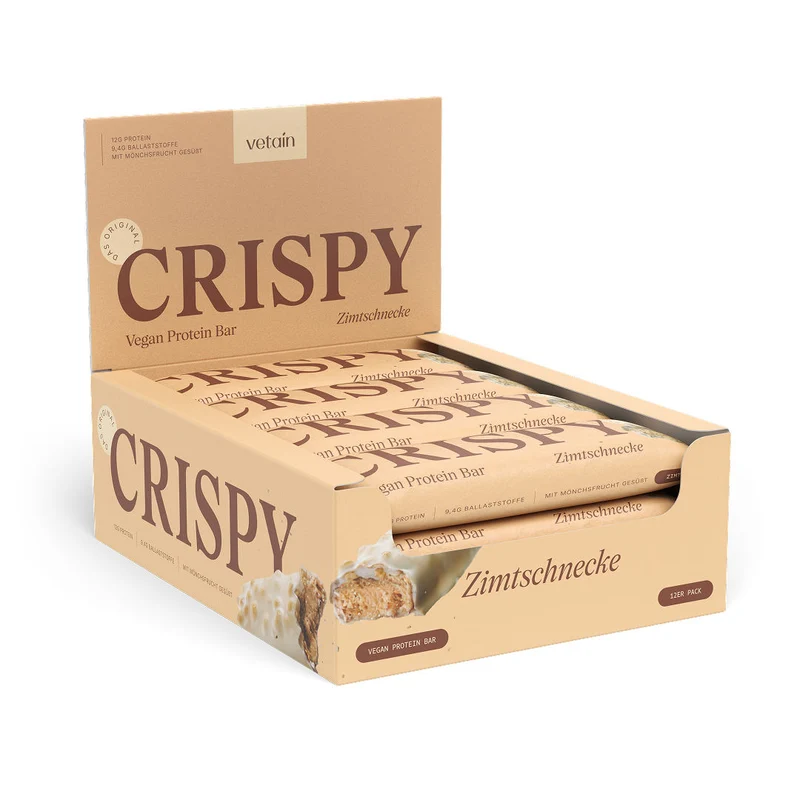 CRISPY veganer Proteinriegel - Zimtschnecke (12er Pack)