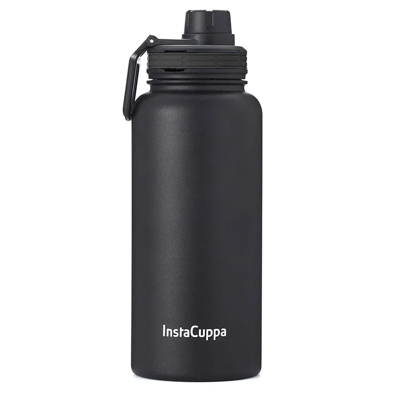 InstaCuppa Insulated Water Bottle 1L — Stainless Steel Thermos Flask, Double-Wall Vacuum, Sports Sipper Lid