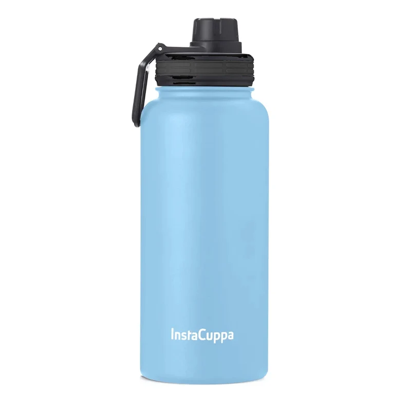 InstaCuppa Insulated Water Bottle 1L — Stainless Steel Thermos Flask, Double-Wall Vacuum, Sports Sipper Lid