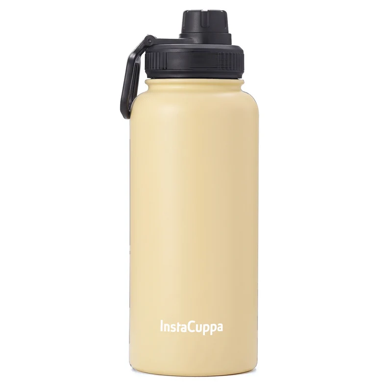 InstaCuppa Insulated Water Bottle 1L — Stainless Steel Thermos Flask, Double-Wall Vacuum, Sports Sipper Lid