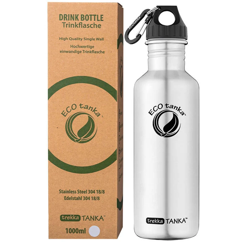 1,0l trekkaTANKA™ Edelstahl Trinkflasche mit Poly-Loop-Verschluss