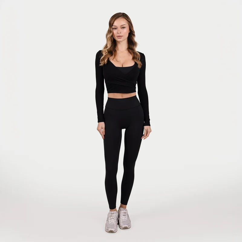 MRIIÀ Bodycon Long Sleeve Wrap Top