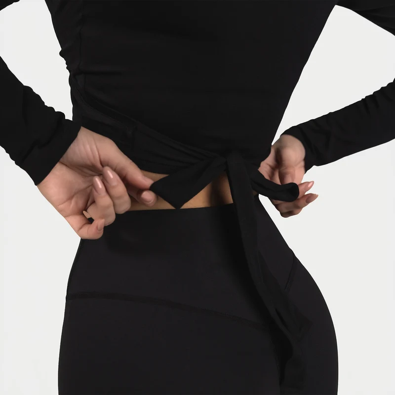 MRIIÀ Bodycon Long Sleeve Wrap Top