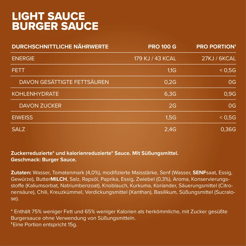 Light Sauce (285ml) - Burger Sauce