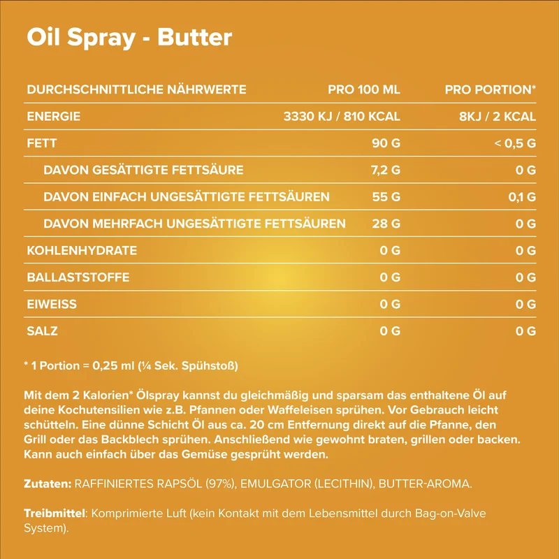 2 kcal Oil Spray (200ml) - Butter