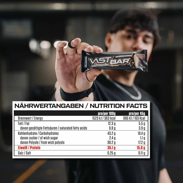 Vast BAR PROTEIN RIEGEL, 45 g Riegel, Choco Crisp