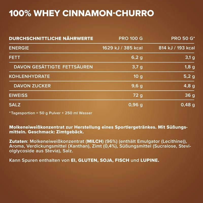 100% Whey Protein (500g) - Cinnamon Churro