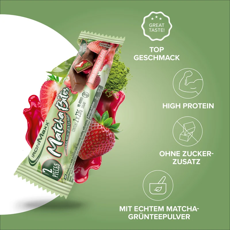 Matcha Bites (24x46g) - Matcha-Strawberry
