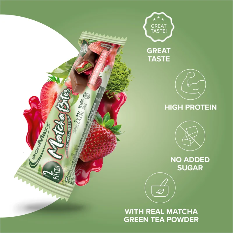 Matcha Bites (24x46g) - Matcha-Strawberry