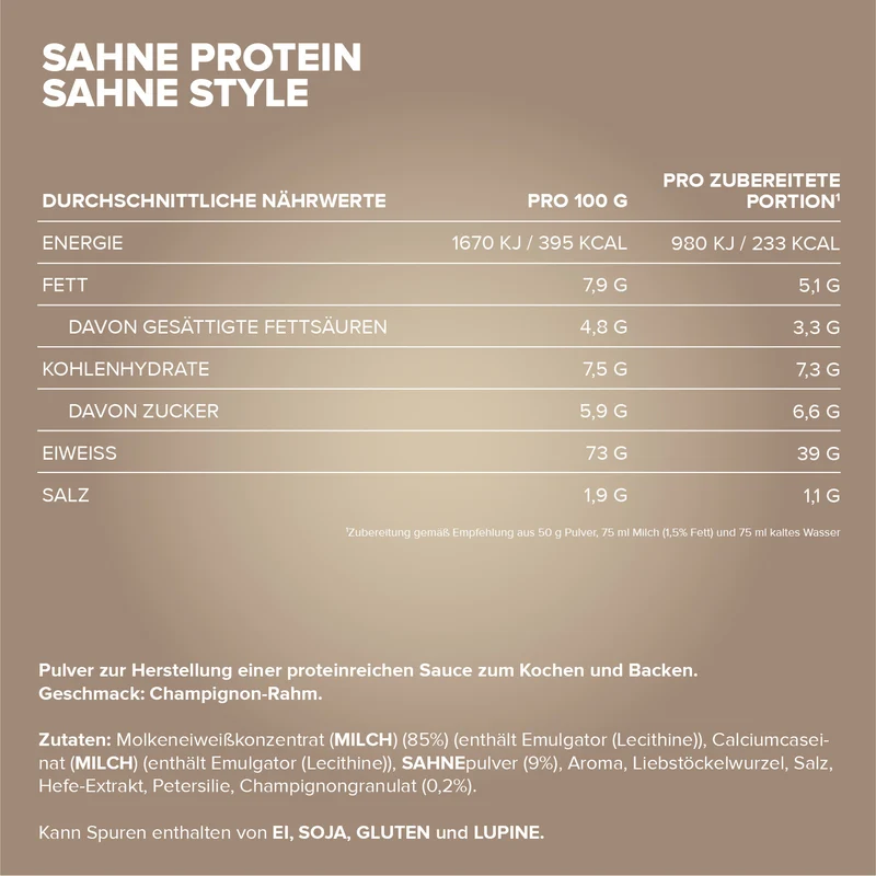 Sahne Protein (500g) - Champignon Rahm
