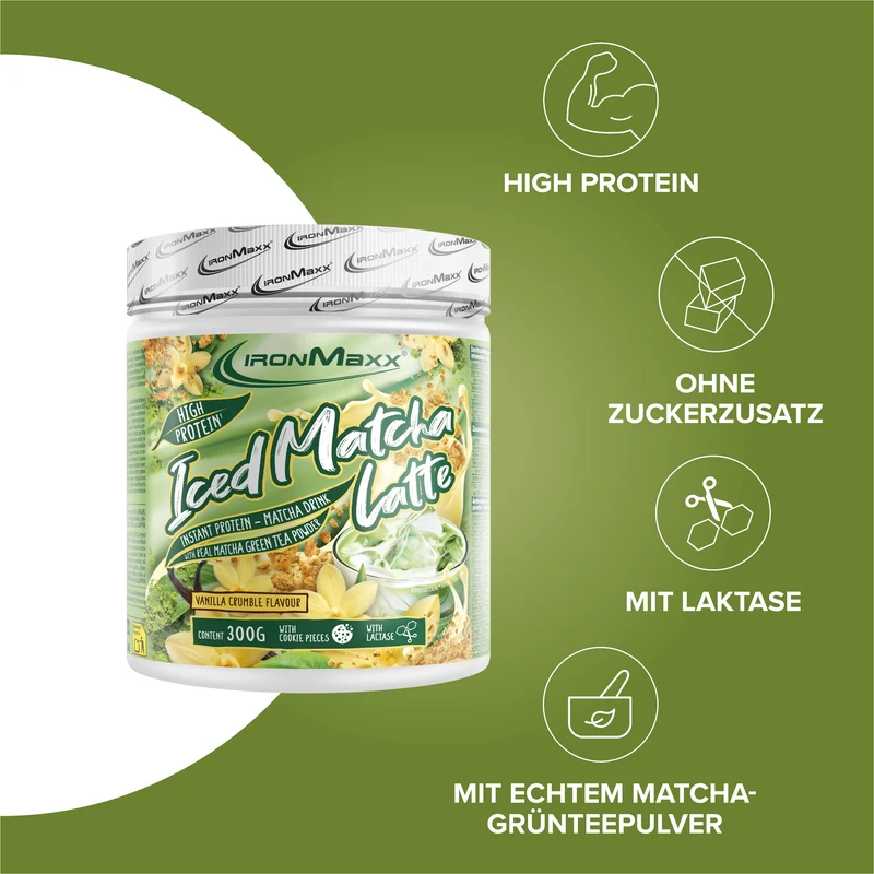 Iced Matcha Latte (300g) - Vanilla Crumble