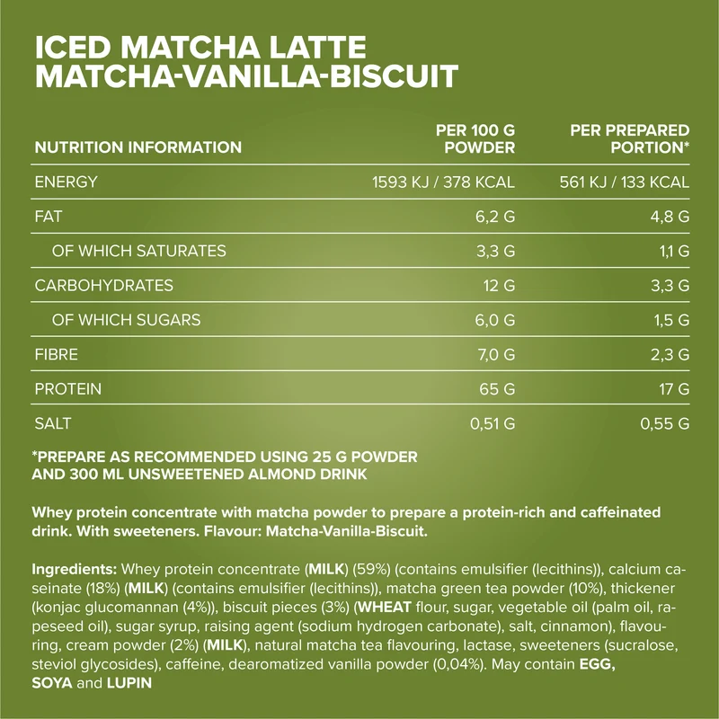 Iced Matcha Latte (300g) - Vanilla Crumble