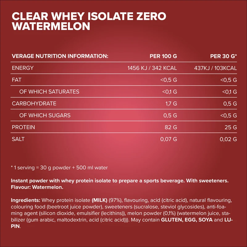 Clear Whey Isolate ZERO (400g) - Watermelon