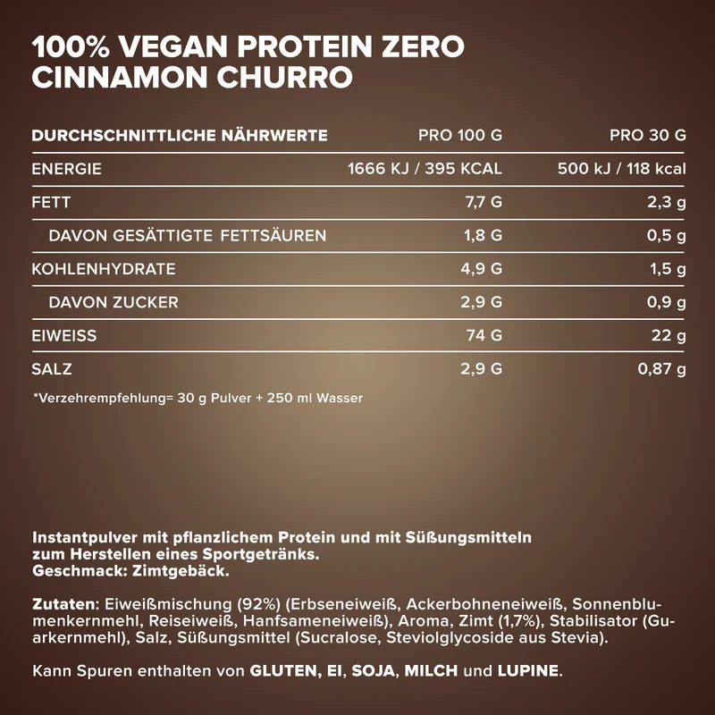 100% Vegan Protein Zero (500g) - Cinnamon Churro