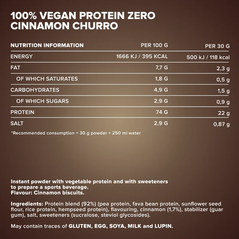 100% Vegan Protein Zero (500g) - Cinnamon Churro