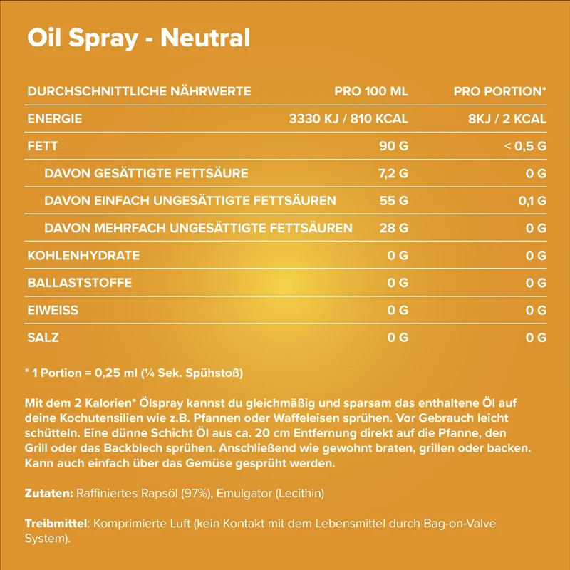 2 kcal Oil Spray (200ml) - Neutral