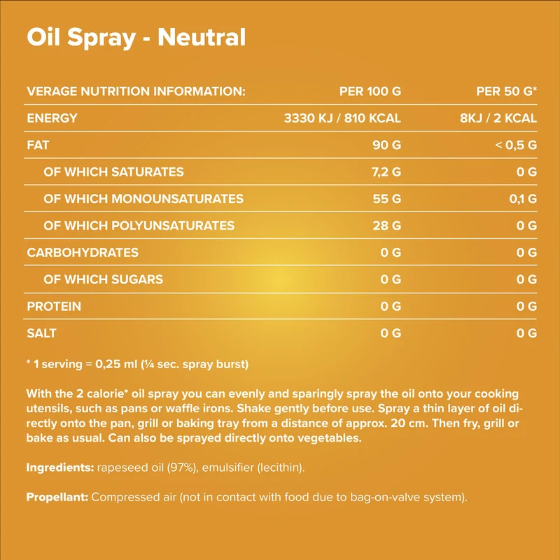 2 kcal Oil Spray (200ml) - Neutral